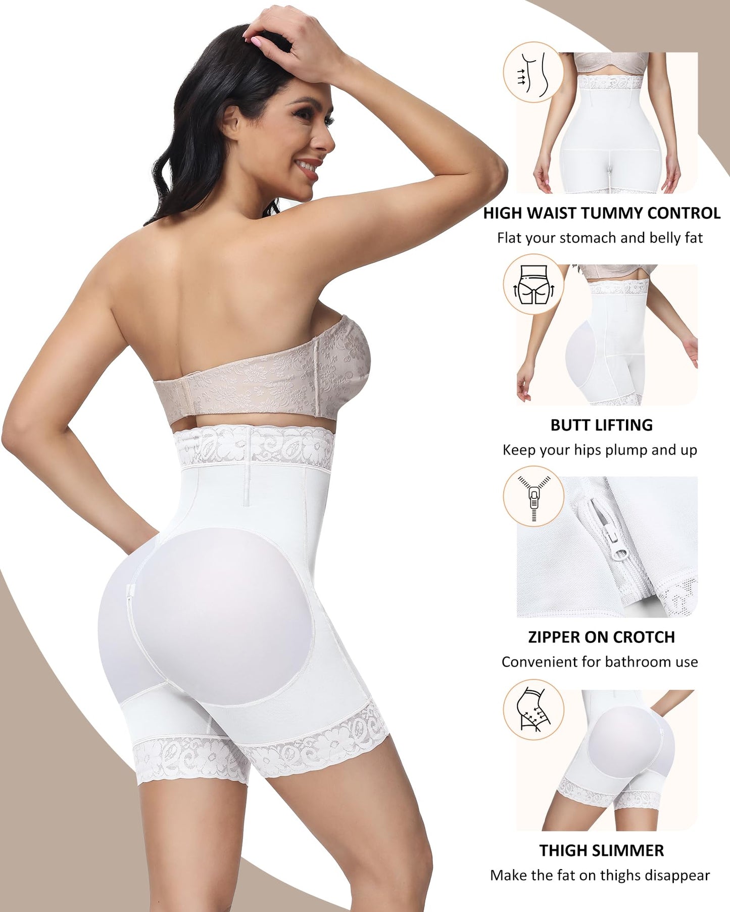 Women's Butt Lifting Shapewear Shorts - Tummy Control Compression Underwear