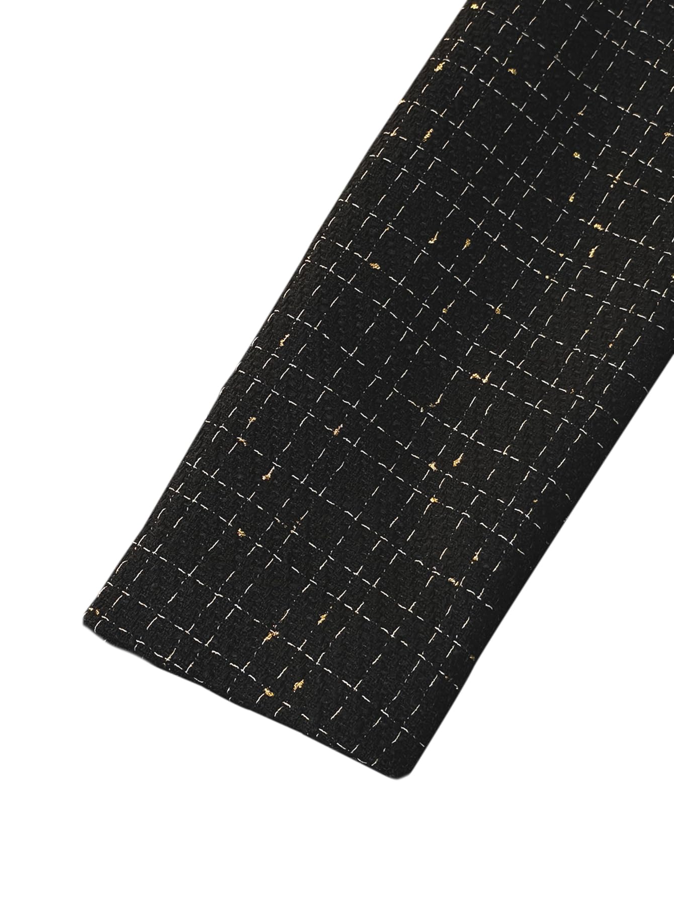 Women's Tweed Blazer Jacket - Open Front Stand Collar Professional Work Coat