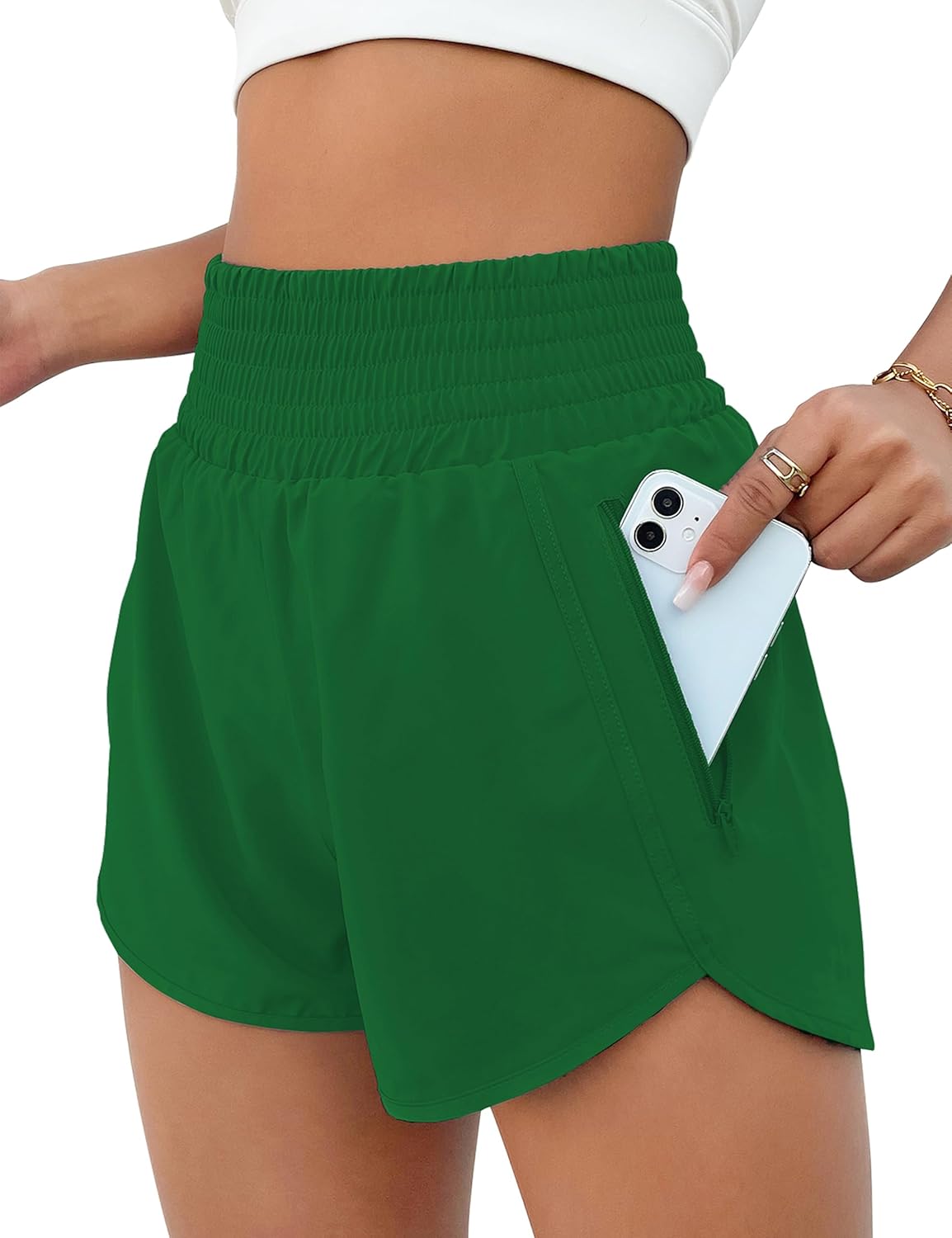 High Waisted Athletic Shorts Women Running Workout Shorts with Pockets Gym Sporty