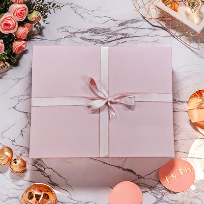 Large Gift Box with Lid 16.5x13x5.5 inches - Includes Card, Ribbons & Filler