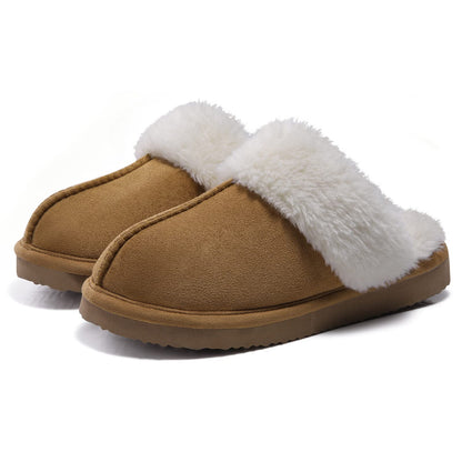 Fuzzy Memory Foam Slippers for Women - Fluffy Winter House Shoes Indoor Outdoor Chestnut