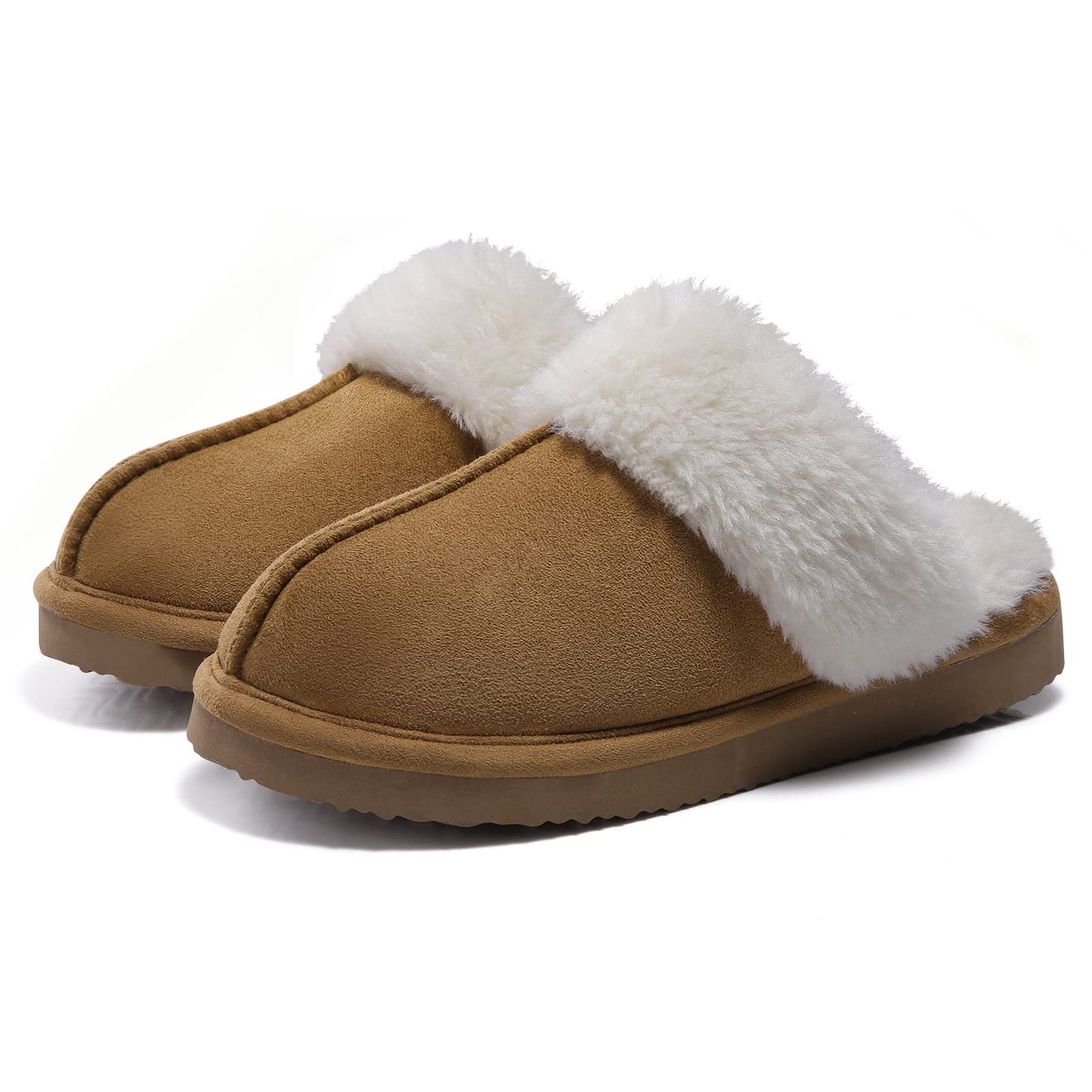 Fuzzy Memory Foam Slippers for Women - Fluffy Winter House Shoes Indoor Outdoor