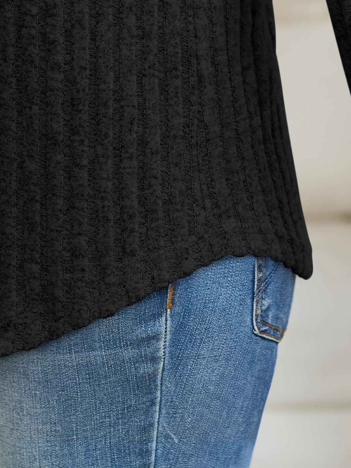 Women's Long Sleeve Tunic Tops - Dressy Casual Color Block Sweaters