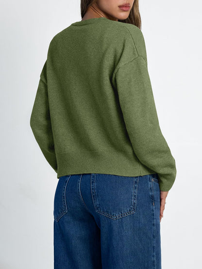 Women's Cropped Cardigan Sweaters - Lightweight Fall Button Up Knit