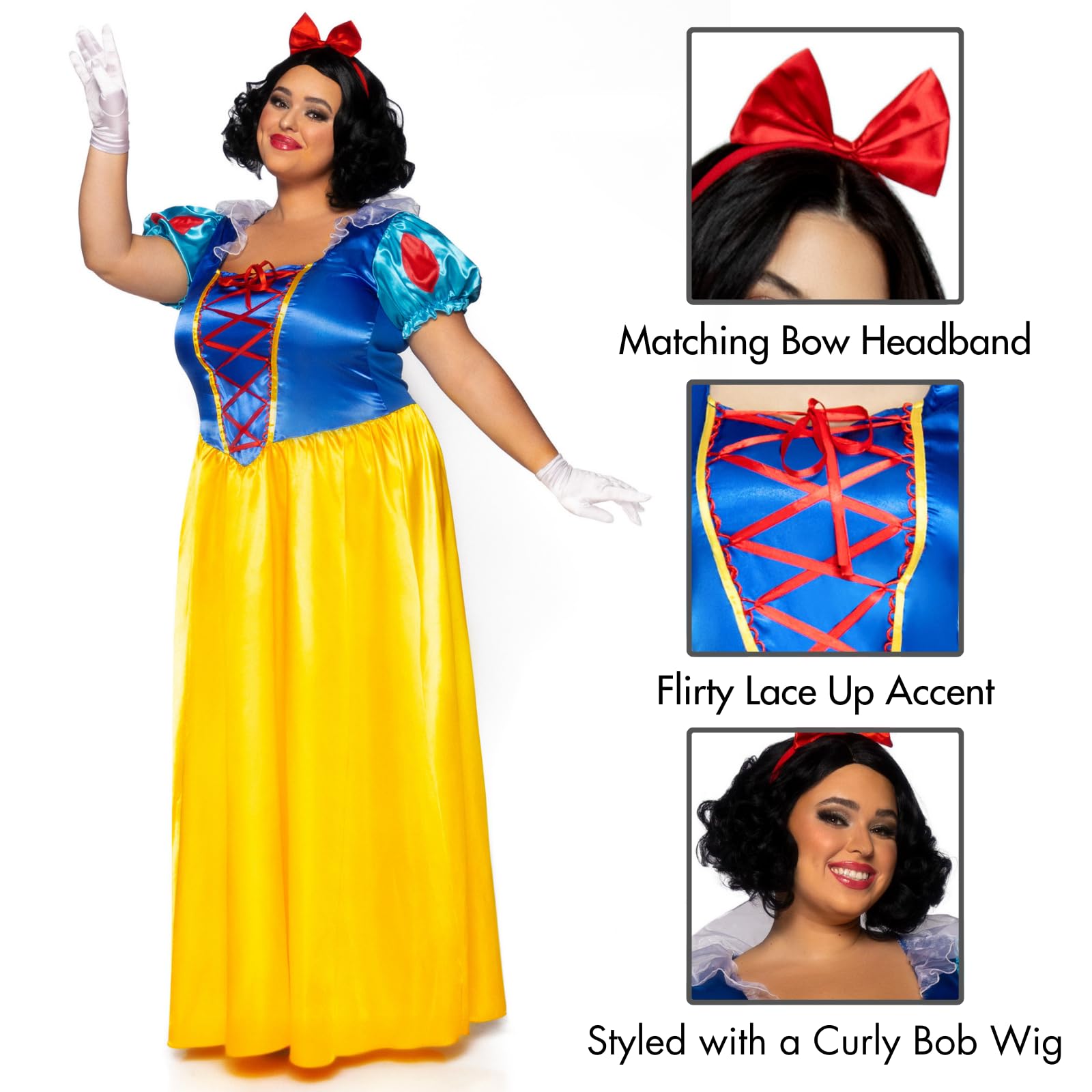 Snow White Costume - Classic Princess Dress Full Length Women's Outfit