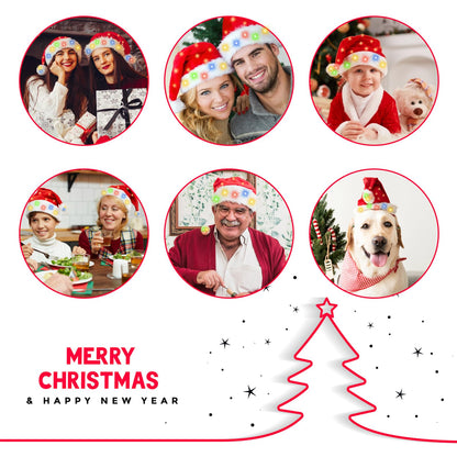BOSONER Santa Hat: Christmas Hat Adult - Santa Hat for Women and Men - Led Santa Hat