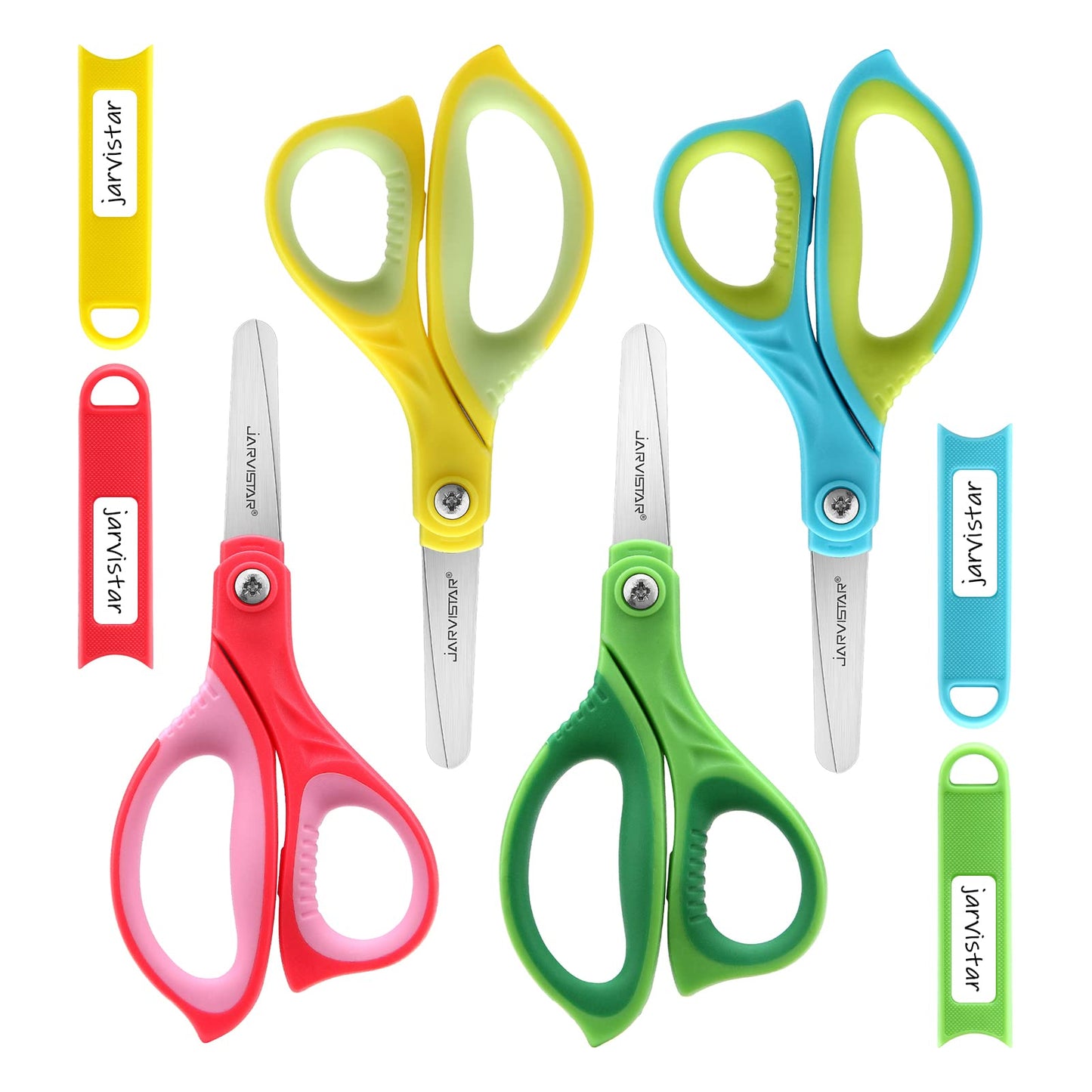 Kids Safety Scissors 4 Pack - 5.5 Inch Blunt Tip School Scissors with Cover for Children Ages 4+ 1