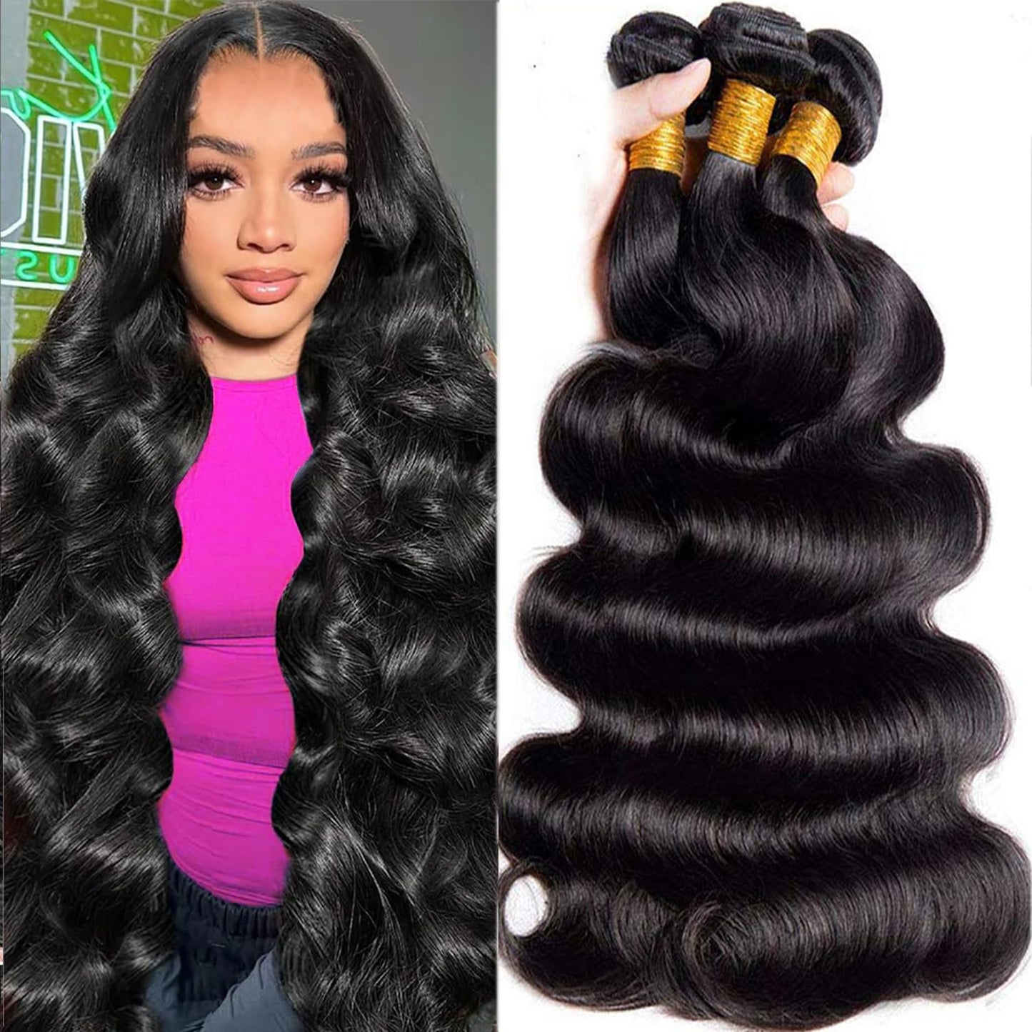 Brazilian Virgin Hair Bundles Deep Wave Human Hair Extensions Body Wave Bundles