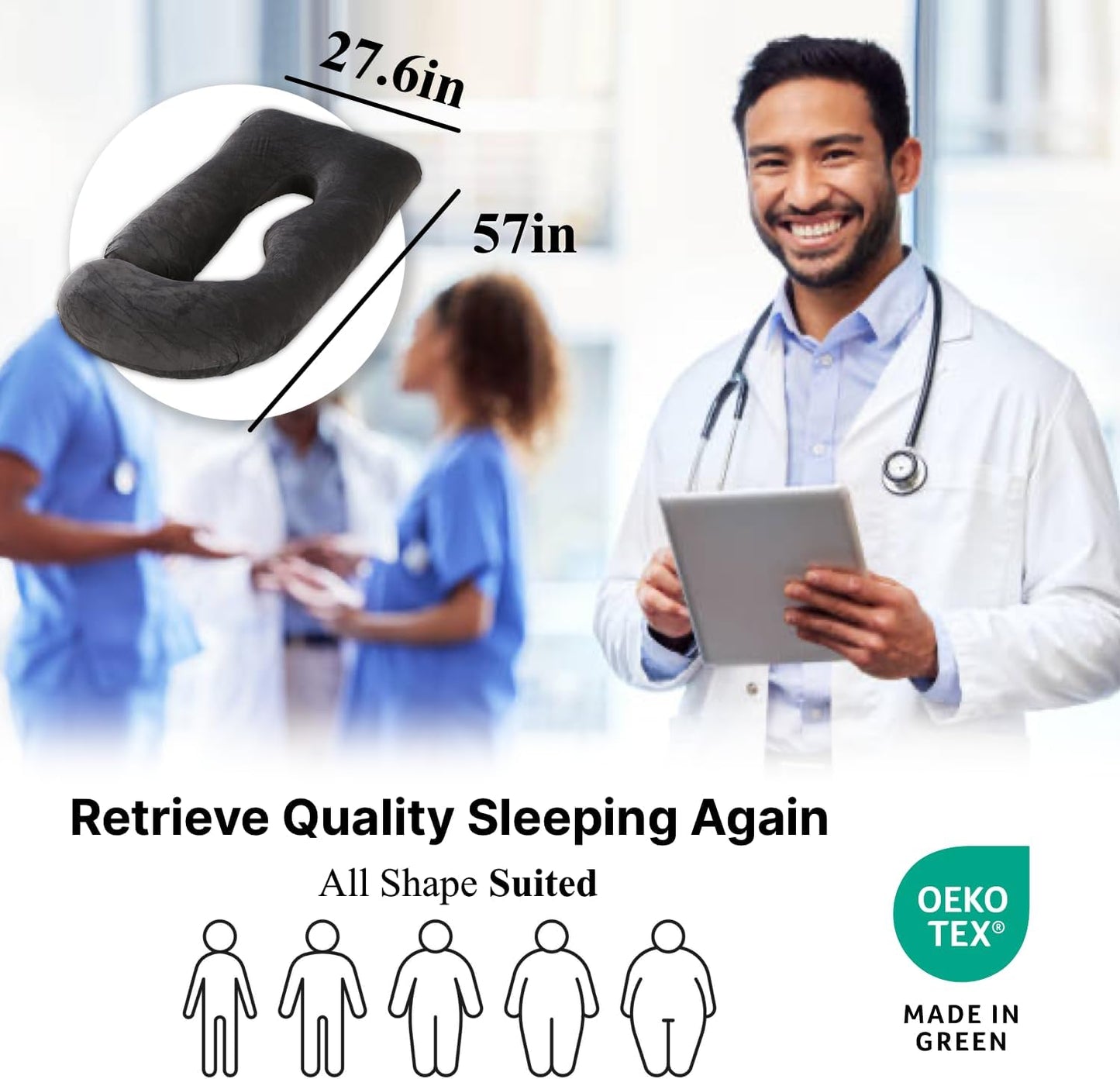 Full Body Pregnancy Pillow 57 Inch Maternity Support Pillow