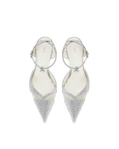 JW PEI Women's Haidi Artificial Crystal Pumps - Silver