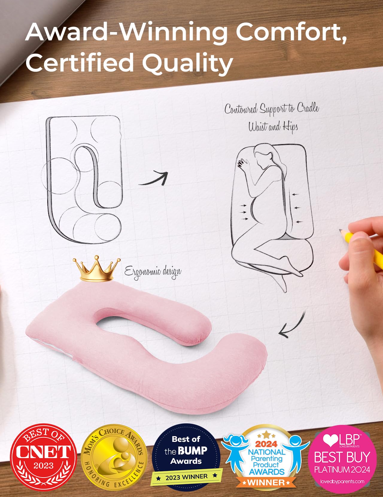 U-Shaped Full Body Pregnancy Pillow 57 Inch Maternity Support Pillow