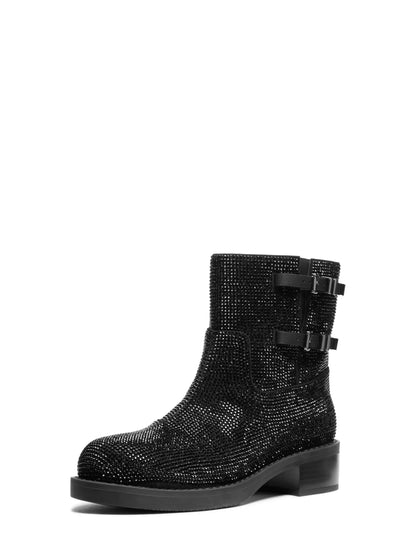 Michael Kors Women's Darrington Flat Bootie, Black/Hot Fix, 7