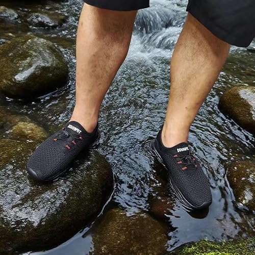 DOUSSPRT Men's Water Shoes Quick Drying Sports Aqua Shoes AllBlack Size 11