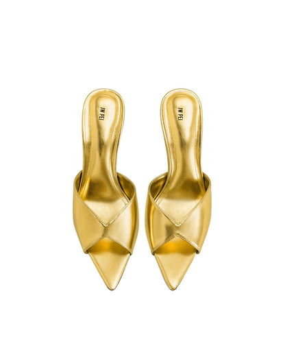 JW PEI Women's Ellie Sphere Heel Mules - Gold
