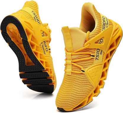 Women's Walking Shoes Breathable Mesh Sport Sneakers 6099 Yellow