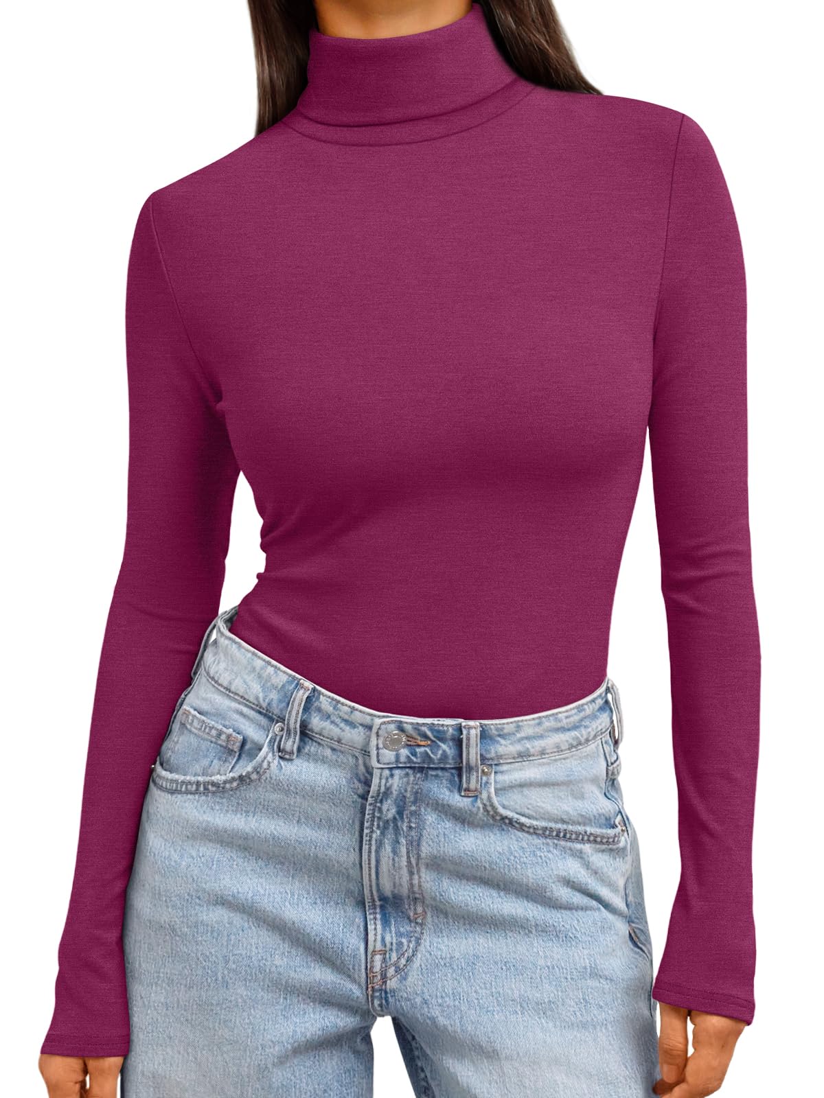 Women's Turtleneck Long Sleeve Shirts - Basic Thermal Underwear Tops