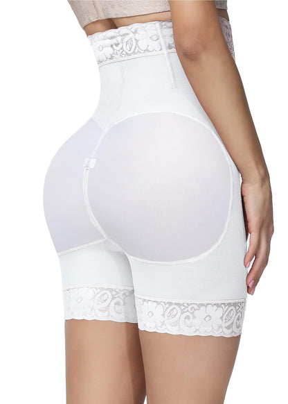 Women's Butt Lifting Shapewear Shorts - Tummy Control Compression Underwear White