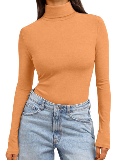 Women's Turtleneck Long Sleeve Shirts - Basic Thermal Underwear Tops
