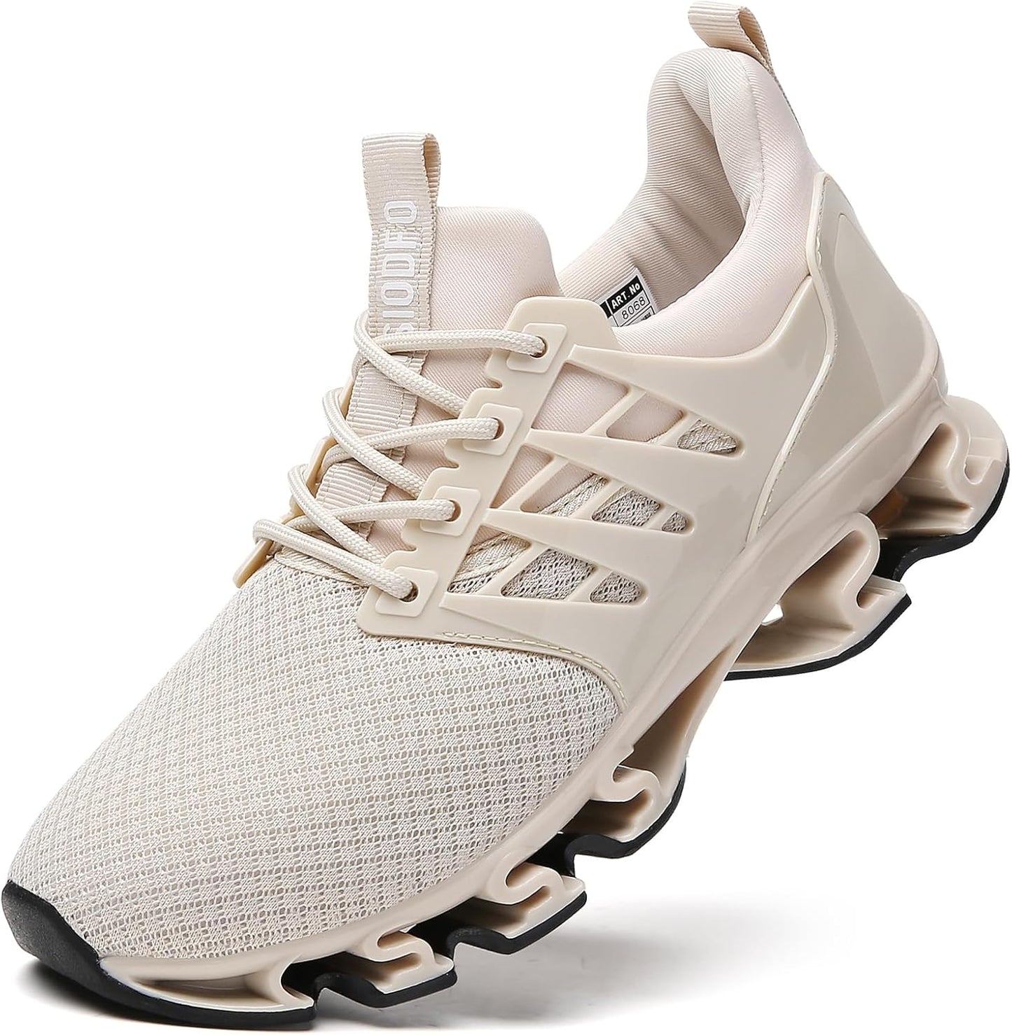Women's Walking Shoes Breathable Mesh Sport Sneakers 8068 Beige
