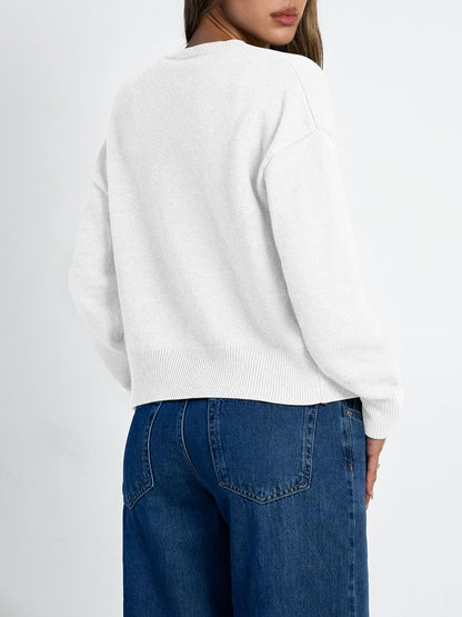 Women's Cropped Cardigan Sweaters - Lightweight Fall Button Up Knit