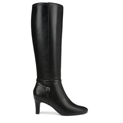 LifeStride Women's Galant Fashion Boot Black Faux Leather 5.5 M