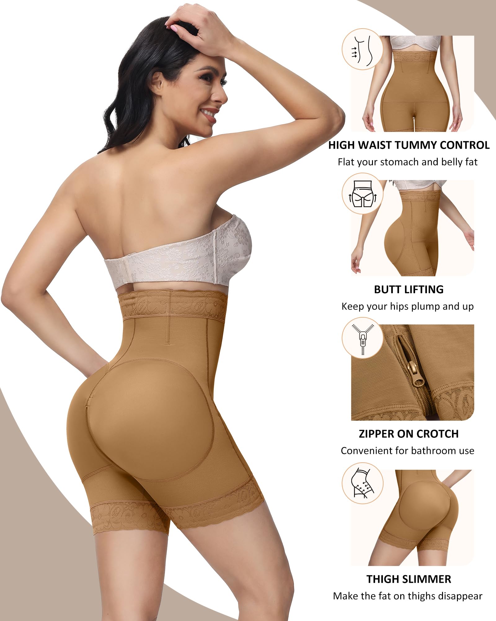 Women's Butt Lifting Shapewear Shorts - Tummy Control Compression Underwear