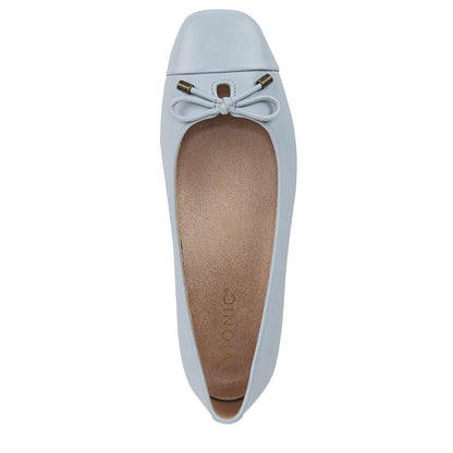Vionic Women's Klara Ballet Flat, Blue Mist Leather, 8