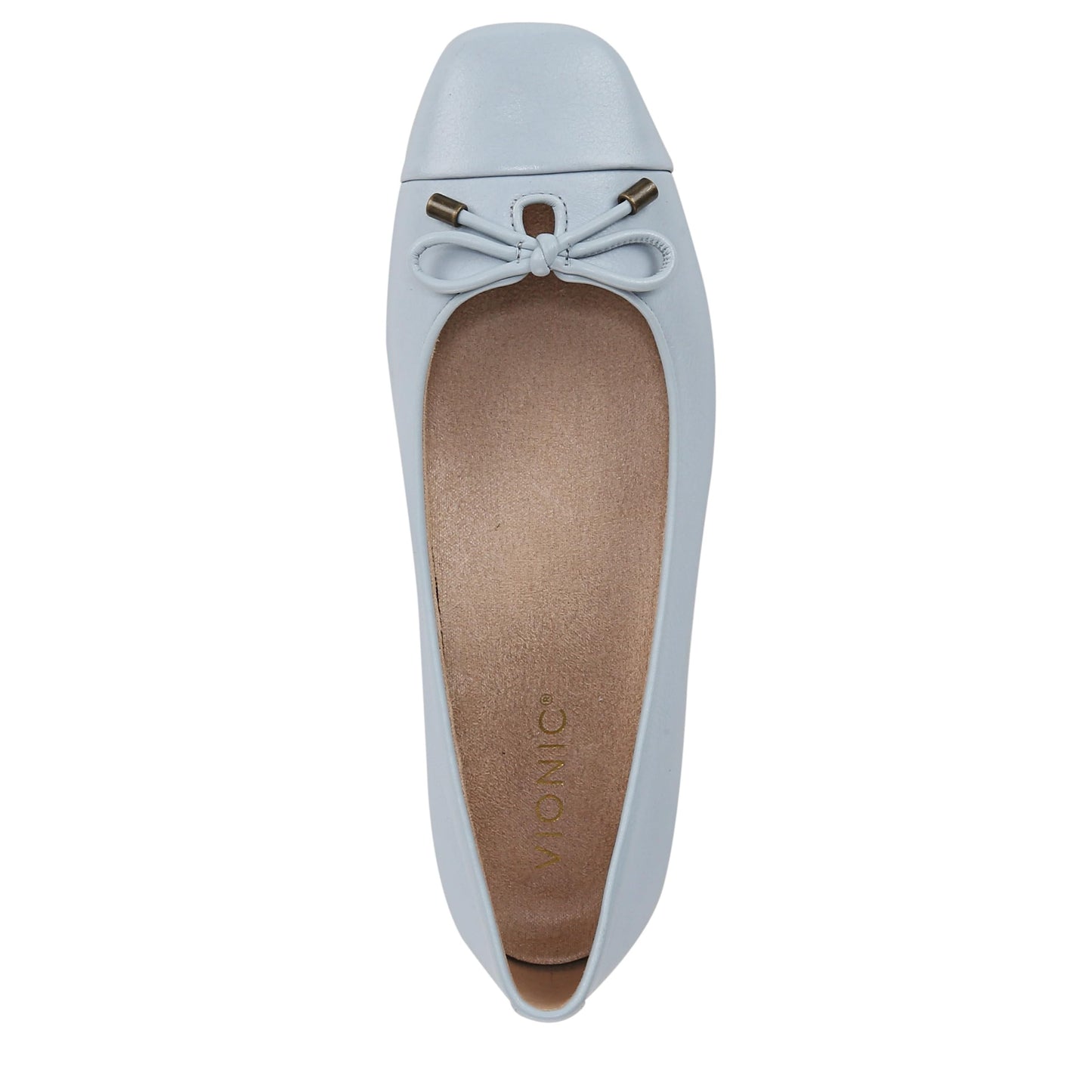 Vionic Women's Klara Ballet Flat, Blue Mist Leather, 8