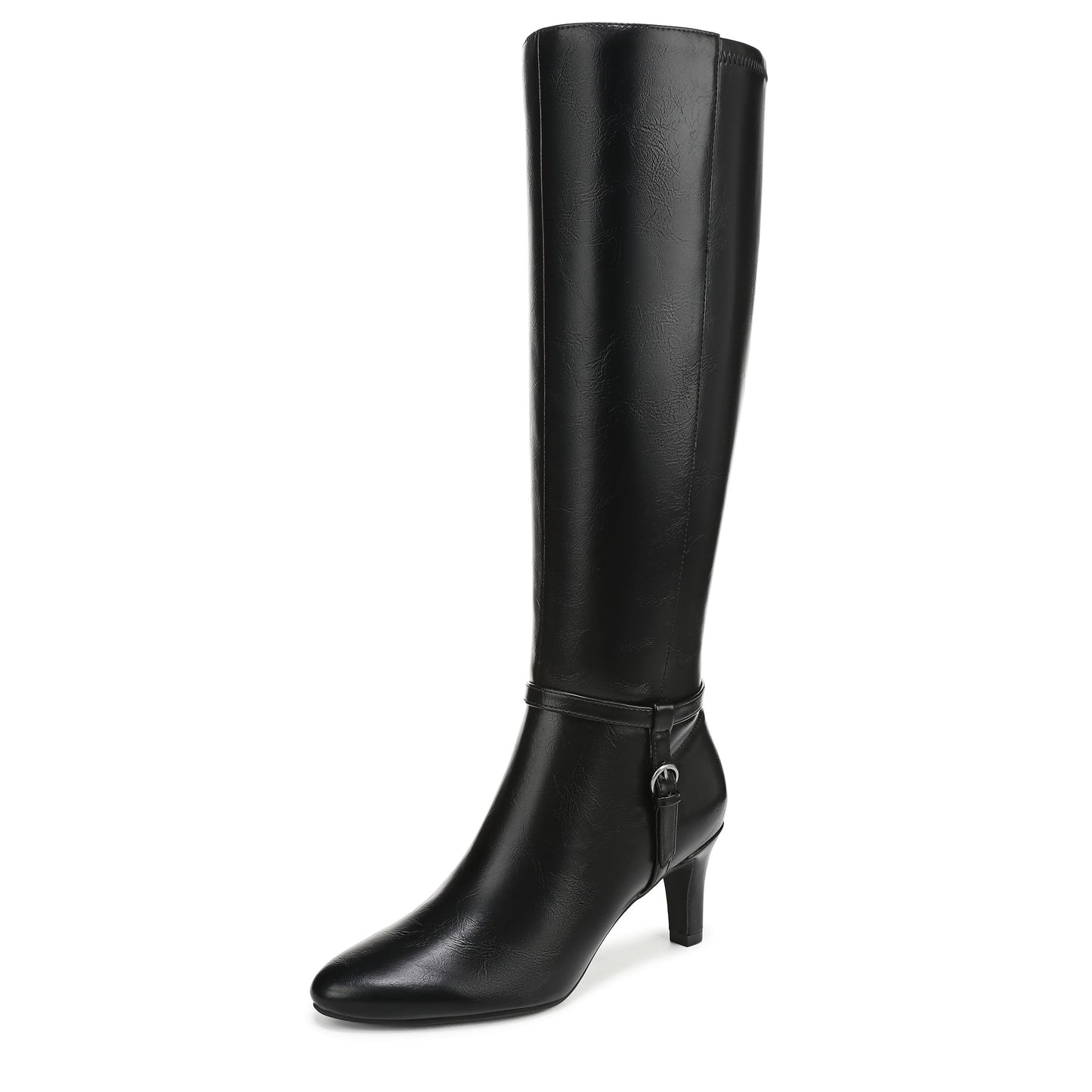 LifeStride Women's Galant Fashion Boot Black Faux Leather 5.5 M