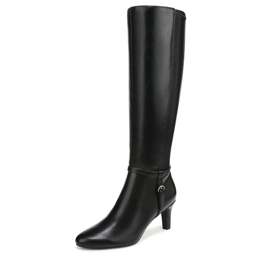 LifeStride Women's Galant Fashion Boot Black Faux Leather 5.5 M