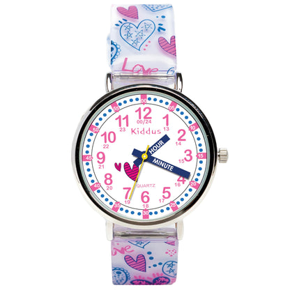 Kids Time Teacher Watch - Educational Analog Watch with Japanese Quartz Movement Ages 5-12