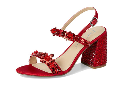 Betsey Johnson Women's SB-Drue Heeled Sandal, Red, 8