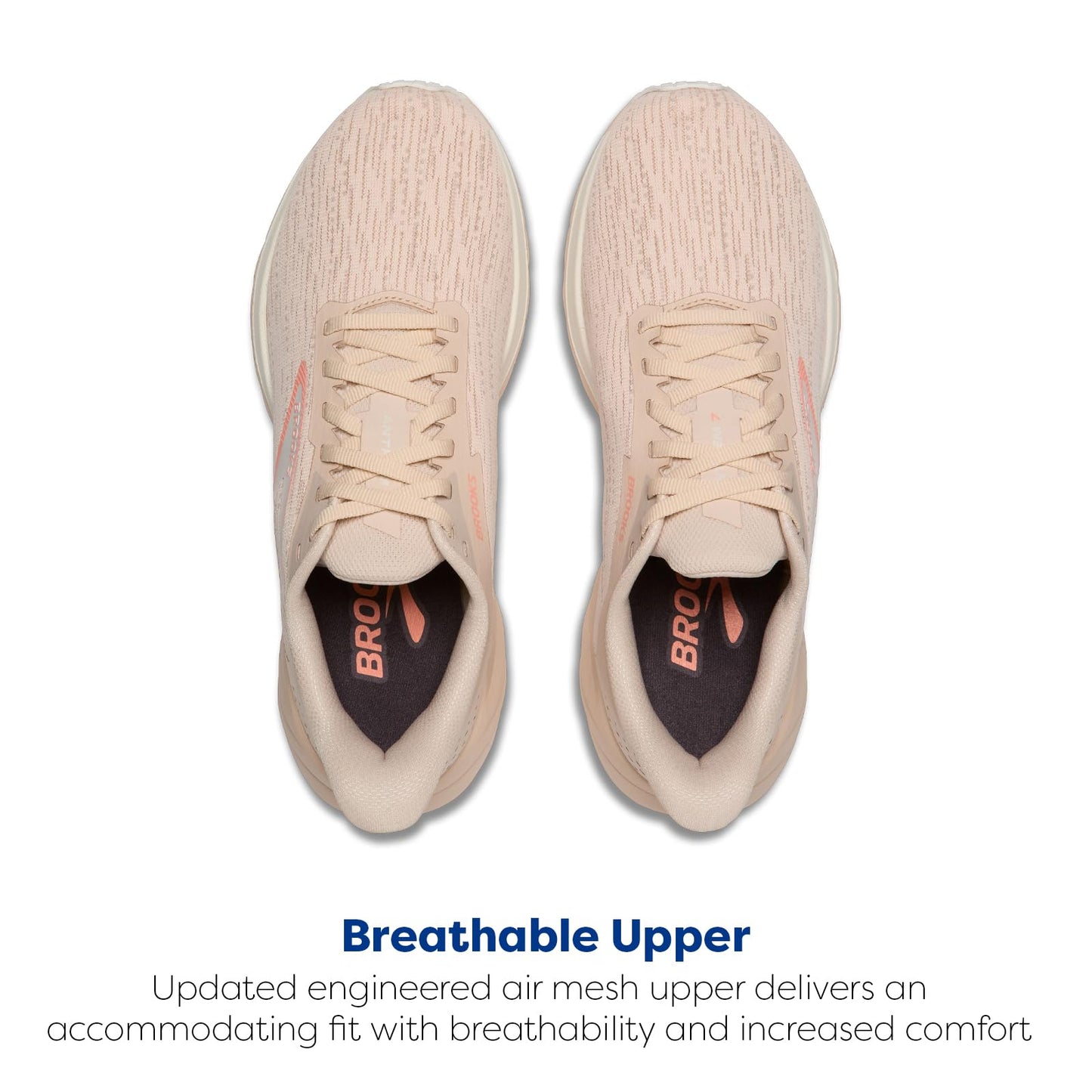Brooks Women’s Anthem 7 Neutral Running Shoe - Almond/Grey/Desert Flower - 7.5 Medium