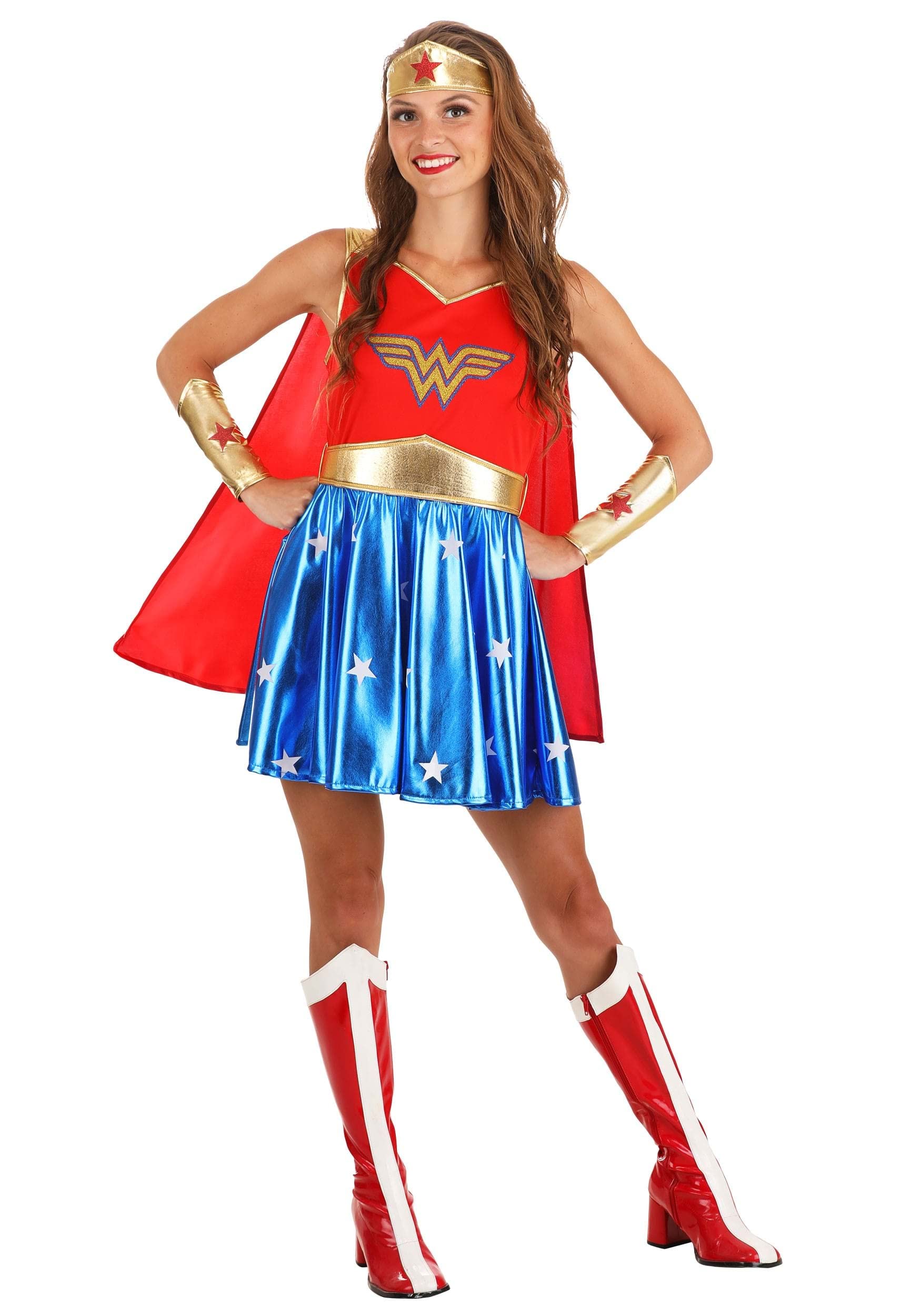 Wonder Woman Costume - Women's Superhero Outfit with Cape and Accessories Large