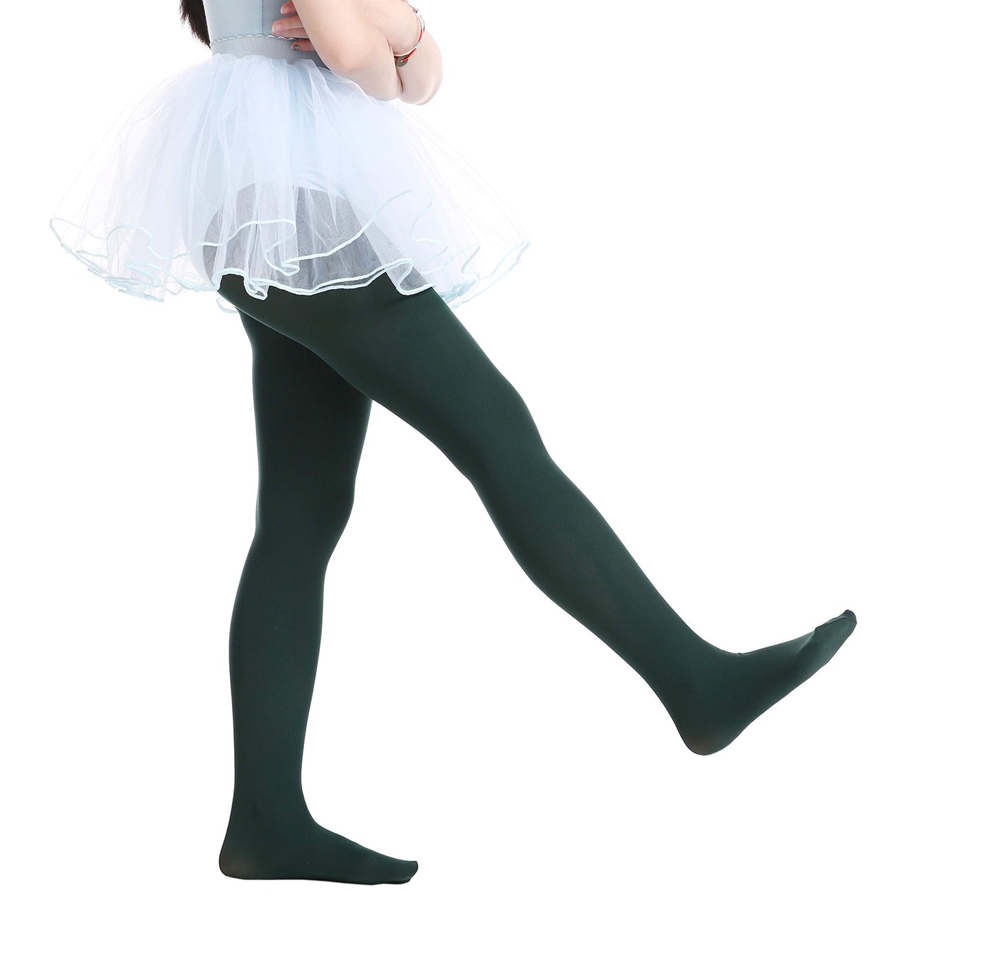 EVERSWE Girls Semi Opaque Footed Tights, Microfiber Tights