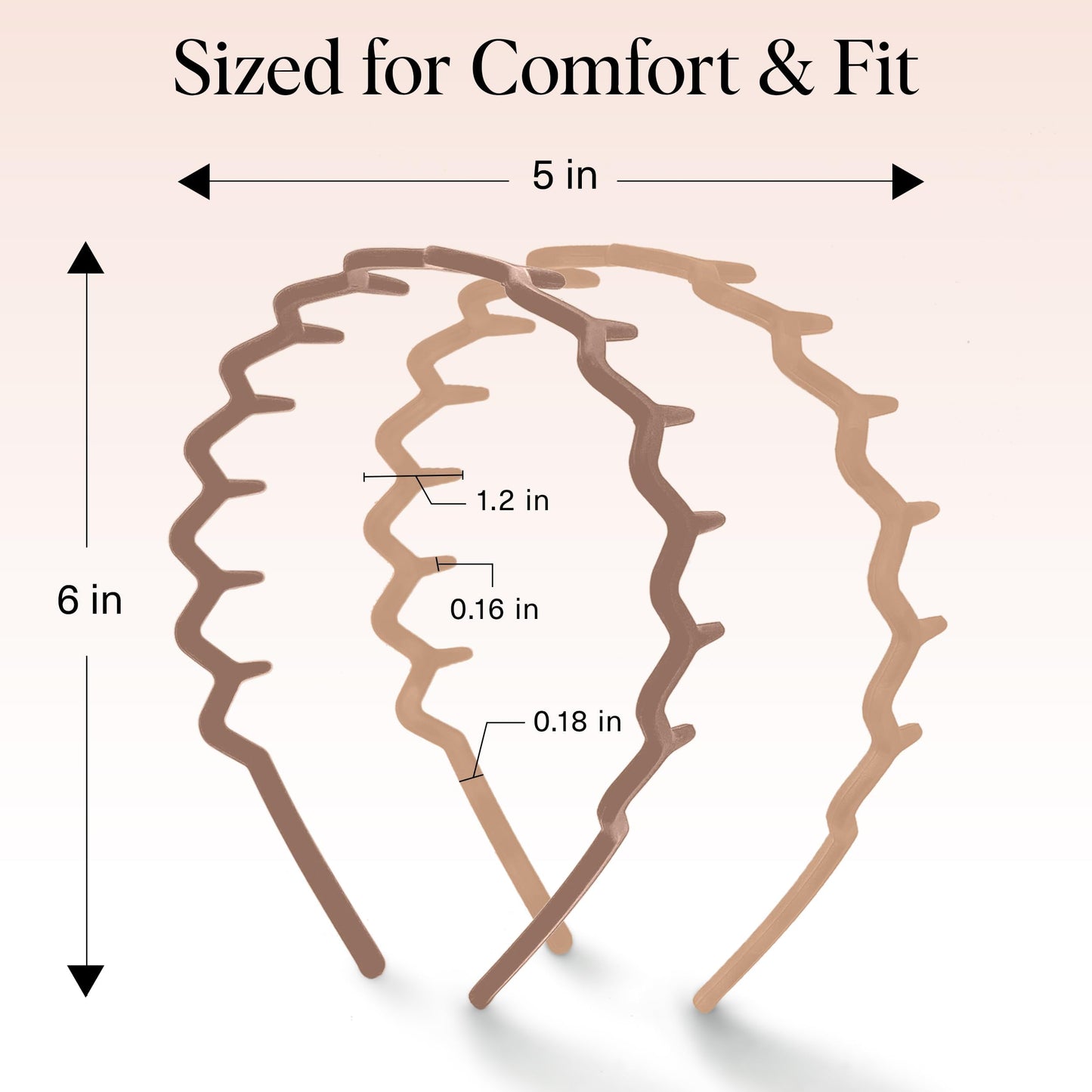 Women Accessories - Comfortable Comb Headbands with Teeth - Recycled Plastic Hair Accessories - 2 Pack