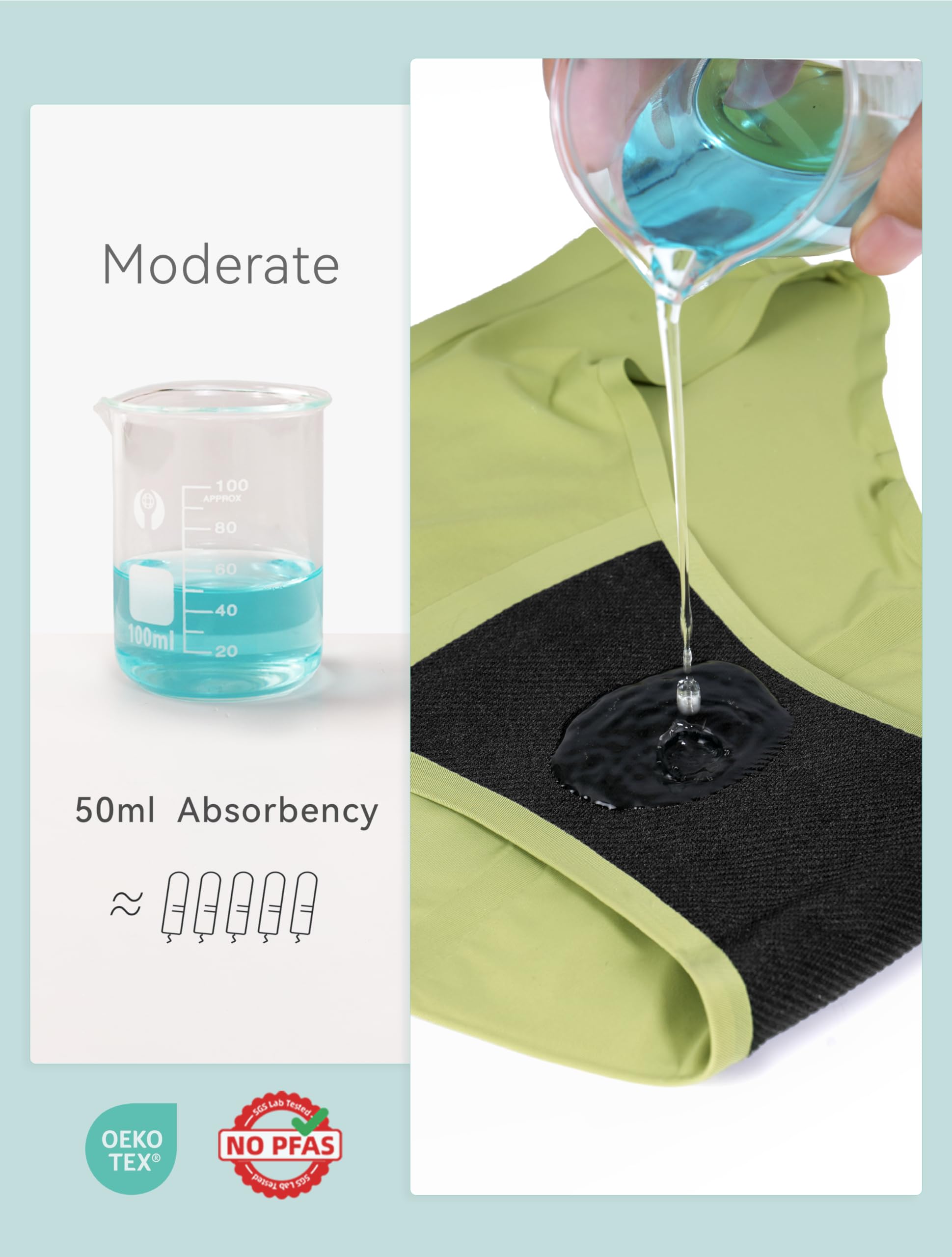 Teen Period Underwear 5-Pack - Seamless Leakproof Menstrual Panties for Girls