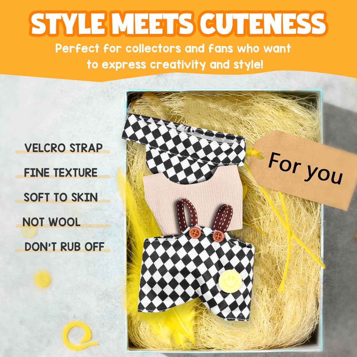 3 Piece Doll Clothes Set for 17cm Dolls - Handmade Crochet Outfit with Hat