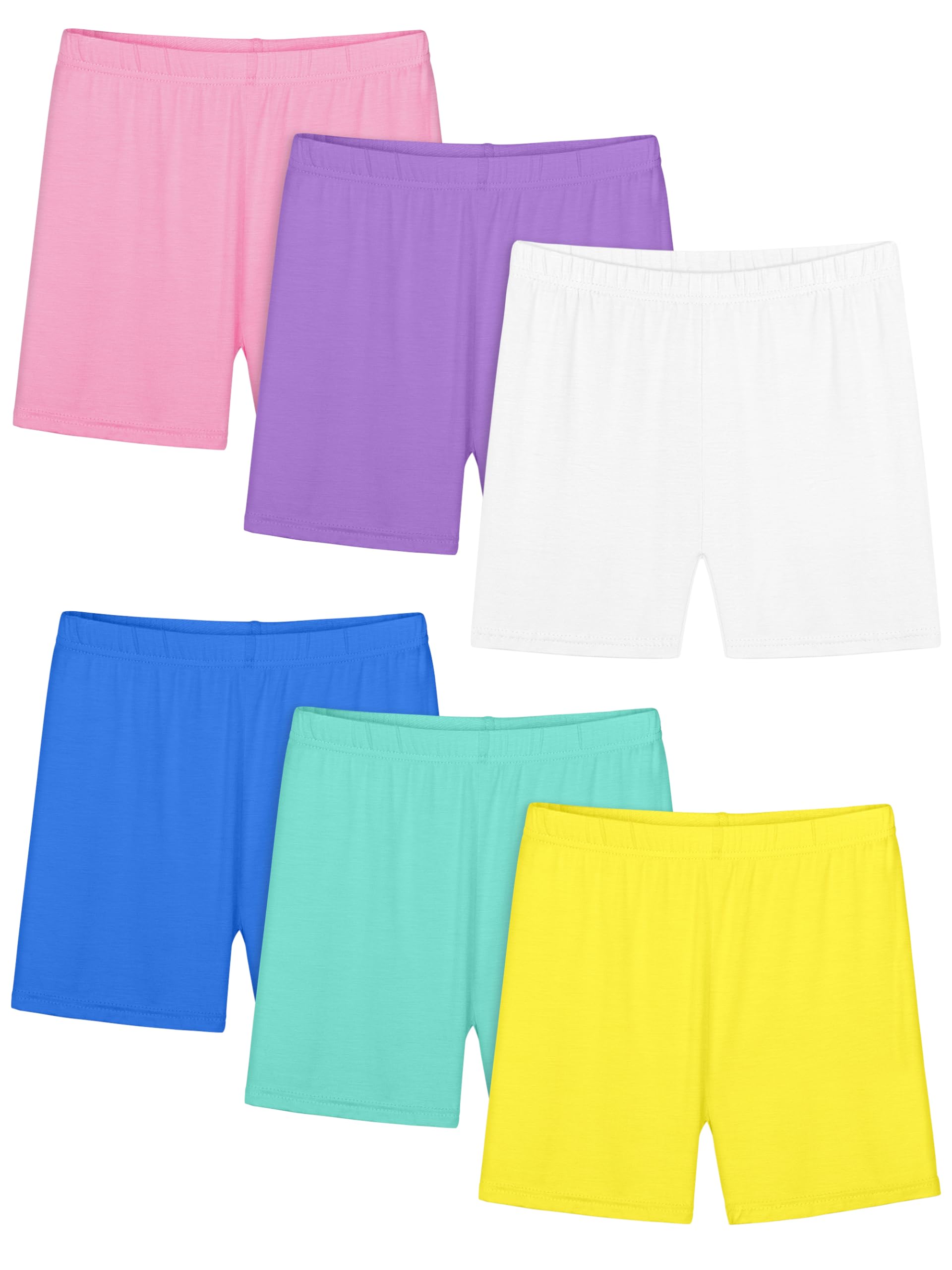 Girls Bike Shorts 6-Pack Under Dress Safety Shorts for Kids Toddlers