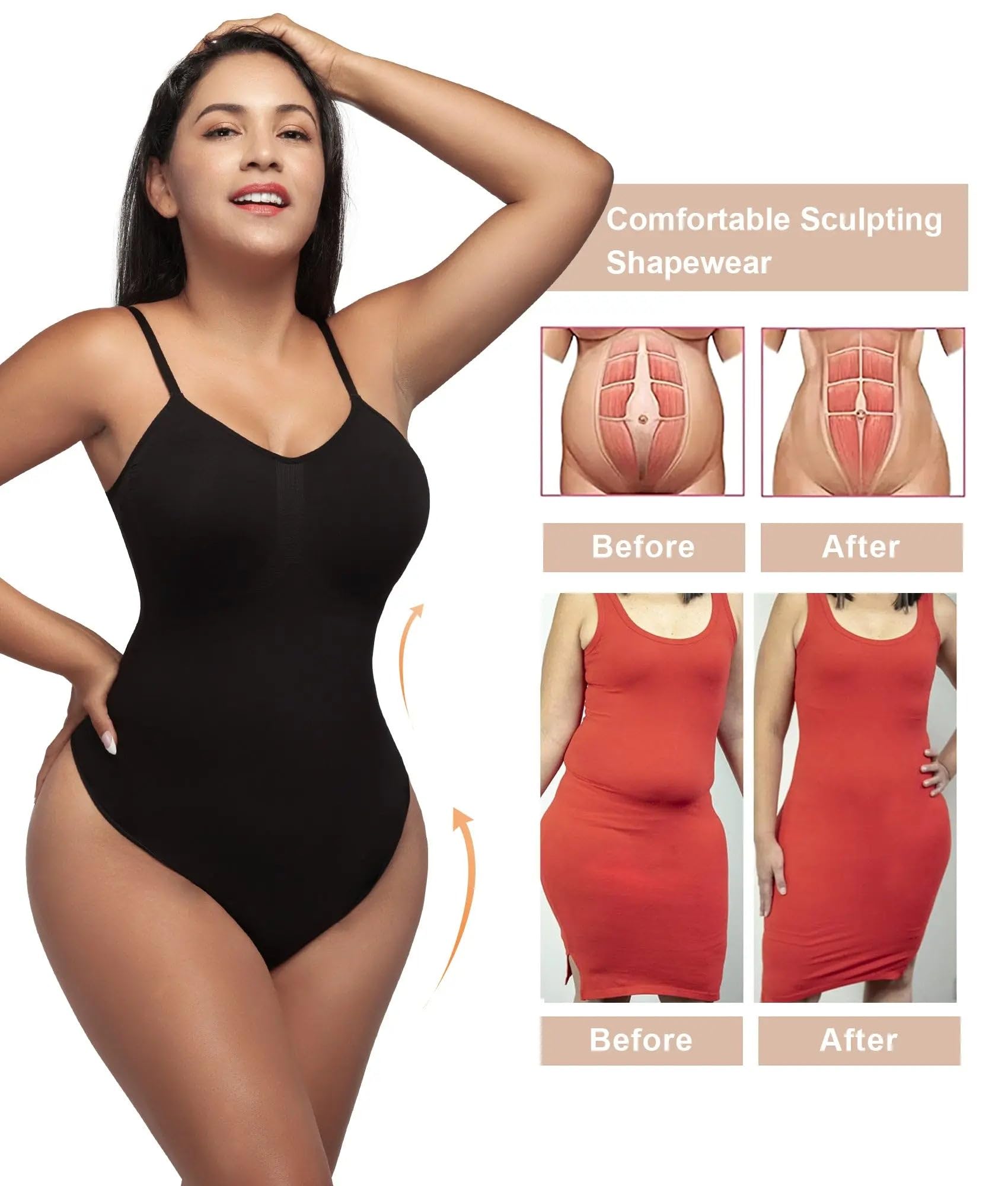 Women's Shapewear Bodysuit Tummy Control Seamless Body Shaper
