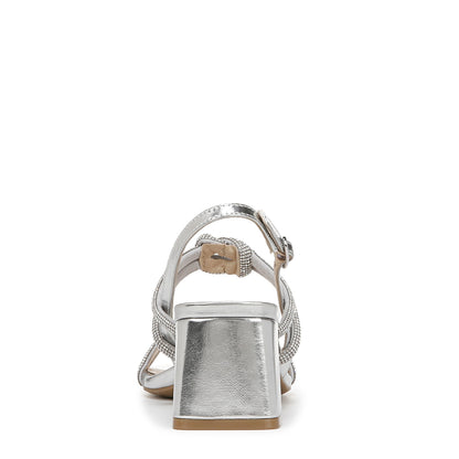LifeStride Womens Celeste Heeled Sandal Silver Metallic 7 M