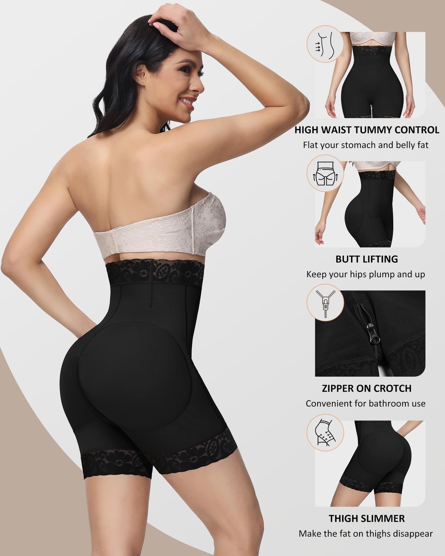 Women's Butt Lifting Shapewear Shorts - Tummy Control Compression Underwear