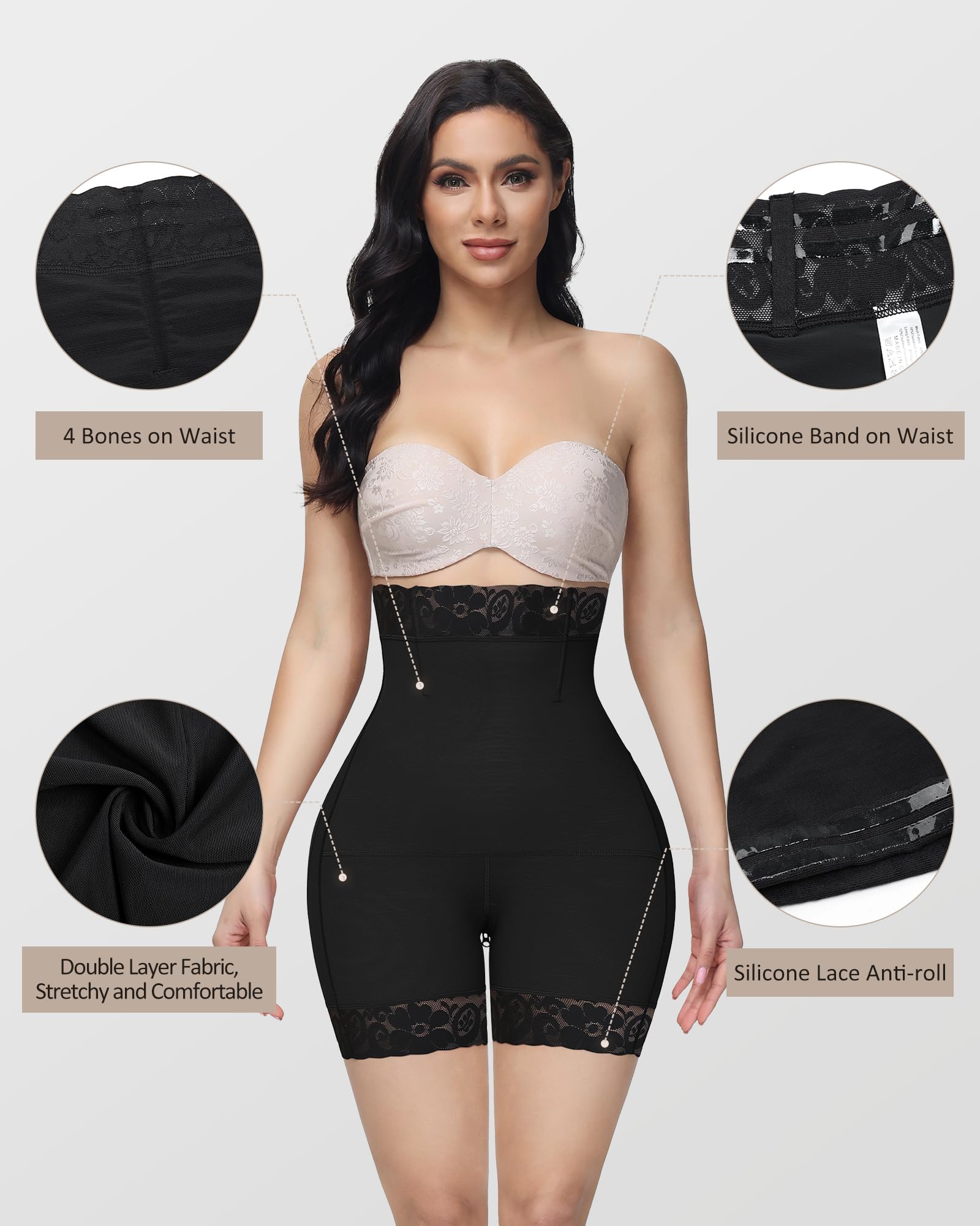 Women's Butt Lifting Shapewear Shorts - Tummy Control Compression Underwear