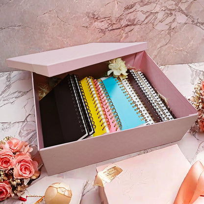 Large Gift Box with Lid 16.5x13x5.5 inches - Includes Card, Ribbons & Filler