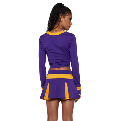 Bite The Boyfriend Costume - Women's Cheerleader Crop Top and Pleated Skirt Set