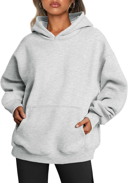 Oversized Fleece Hoodie - Thick Pullover Sweatshirt for Fall & Winter