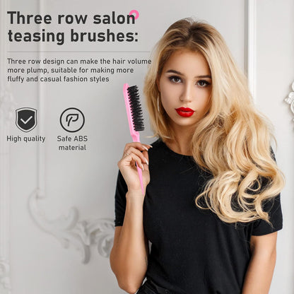 Hair Brush Set 12 Pieces Double Sided Edge Brush Teasing Combs Styling Kit