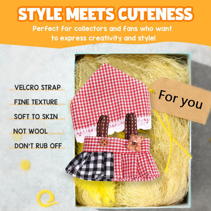 3 Piece Doll Clothes Set for 17cm Dolls - Handmade Crochet Outfit with Hat