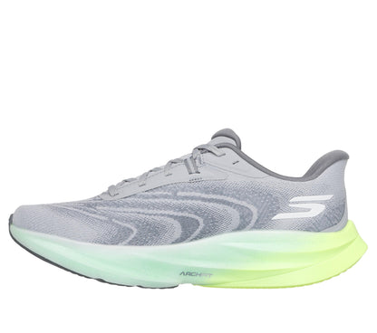 Skechers Men's Aero Spark Running Shoe, Gray/Lime, 8.5
