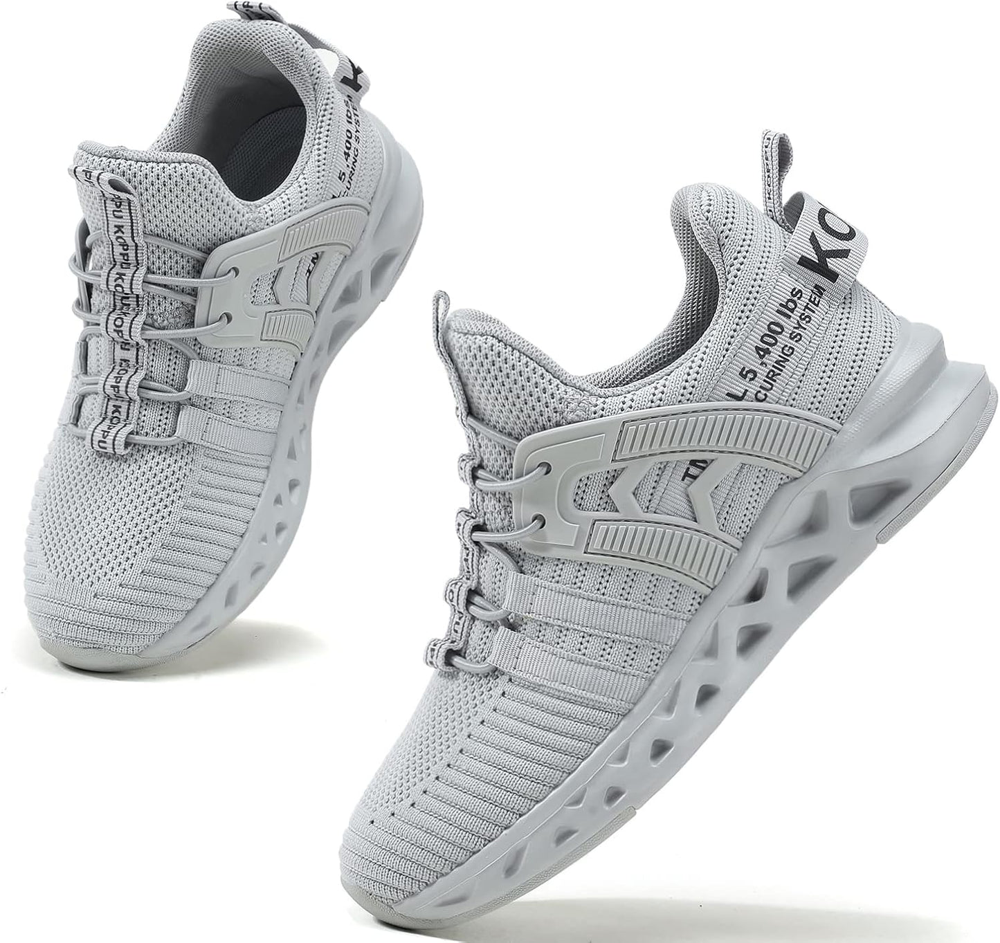 Avia Shoes Kids - Comfortable Sports Sneakers - School Athletic Shoes Grey-4